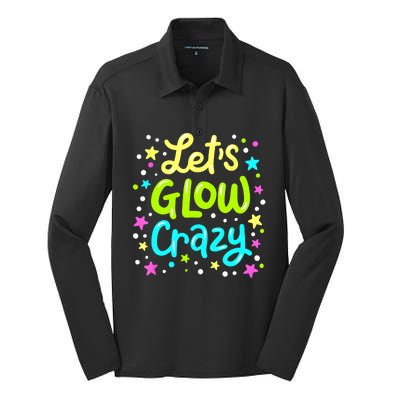 Lets Glow Crazy 80s Party Outfit Retro 1980s 80s Lover Silk Touch Performance Long Sleeve Polo