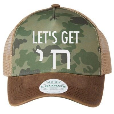 LetS Get Chai Hebrew Letter Styled Legacy Tie Dye Trucker Hat