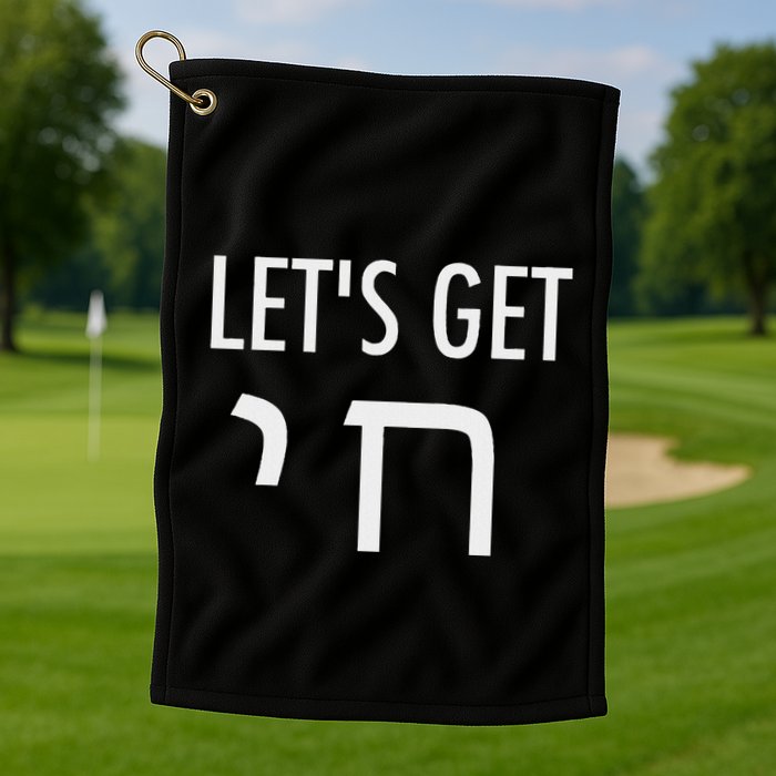 LetS Get Chai Hebrew Letter Styled Golf Towel