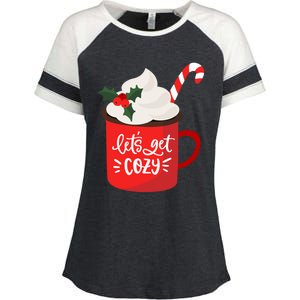 LetS Get Cozy For Christmas Great Gift Enza Ladies Jersey Colorblock Tee