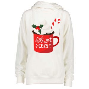 LetS Get Cozy For Christmas Great Gift Womens Funnel Neck Pullover Hood