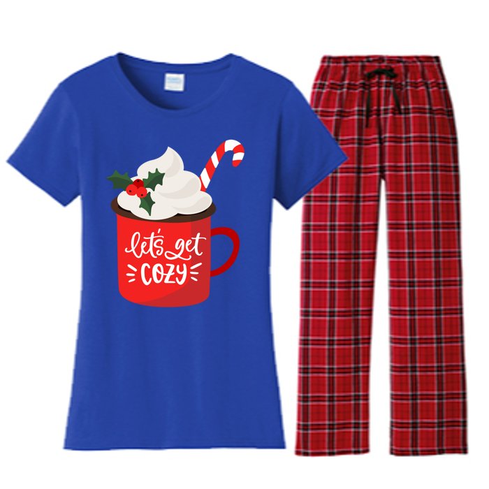 LetS Get Cozy For Christmas Great Gift Women's Flannel Pajama Set