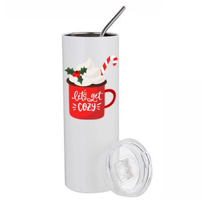 LetS Get Cozy For Christmas Great Gift Stainless Steel Tumbler