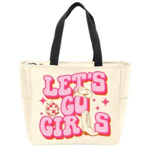 Let's Go Cow Hat Cow Boots Bachelorette Party Zip Tote Bag