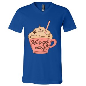 LetS Get Cozy Hot Chocolate Graphic Gift V-Neck T-Shirt