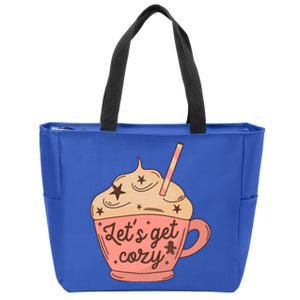 LetS Get Cozy Hot Chocolate Graphic Gift Zip Tote Bag