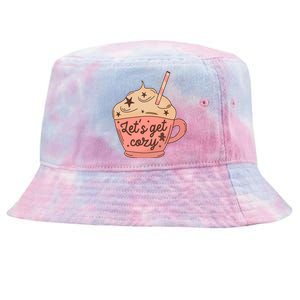 LetS Get Cozy Hot Chocolate Graphic Gift Tie-Dyed Bucket Hat