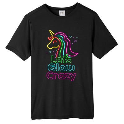 Lets Glow Crazy Glow Party Unicorn Lover Birthday Tall Fusion ChromaSoft Performance T-Shirt