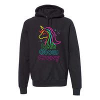 Lets Glow Crazy Glow Party Unicorn Lover Birthday Premium Hoodie