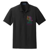 Lets Glow Crazy Glow Party Unicorn Lover Birthday Dry Zone Grid Polo