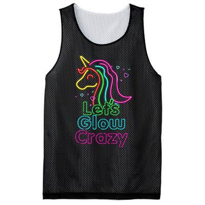 Lets Glow Crazy Glow Party Unicorn Lover Birthday Mesh Reversible Basketball Jersey Tank