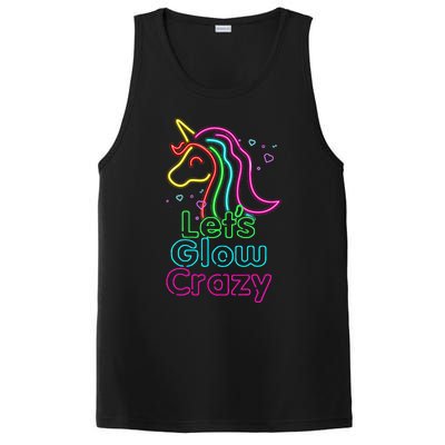 Lets Glow Crazy Glow Party Unicorn Lover Birthday PosiCharge Competitor Tank