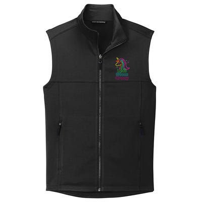 Lets Glow Crazy Glow Party Unicorn Lover Birthday Collective Smooth Fleece Vest