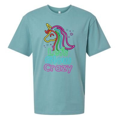 Lets Glow Crazy Glow Party Unicorn Lover Birthday Sueded Cloud Jersey T-Shirt