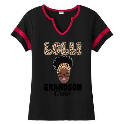 Lolli Grandson Crew Grandma Gift Ladies Halftime Notch Neck Tee