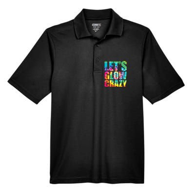 Let´S Glow Crazy Retro Colorful Quote Group Team Tie Dye Men's Origin Performance Piqué Polo