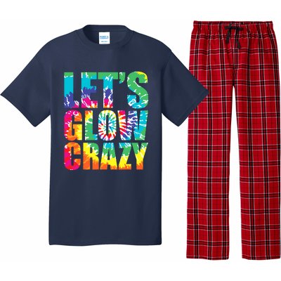 Let´S Glow Crazy Retro Colorful Quote Group Team Tie Dye Pajama Set