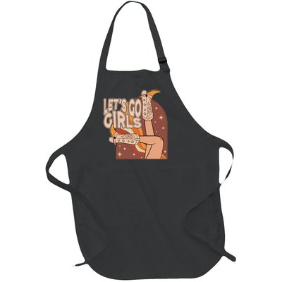 Lets Go Cowgirl Bachelorette Design Full-Length Apron With Pockets