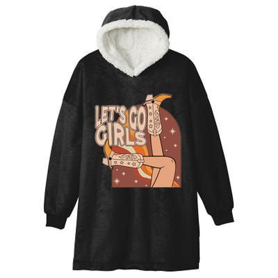 Lets Go Cowgirl Bachelorette Design Hooded Wearable Blanket