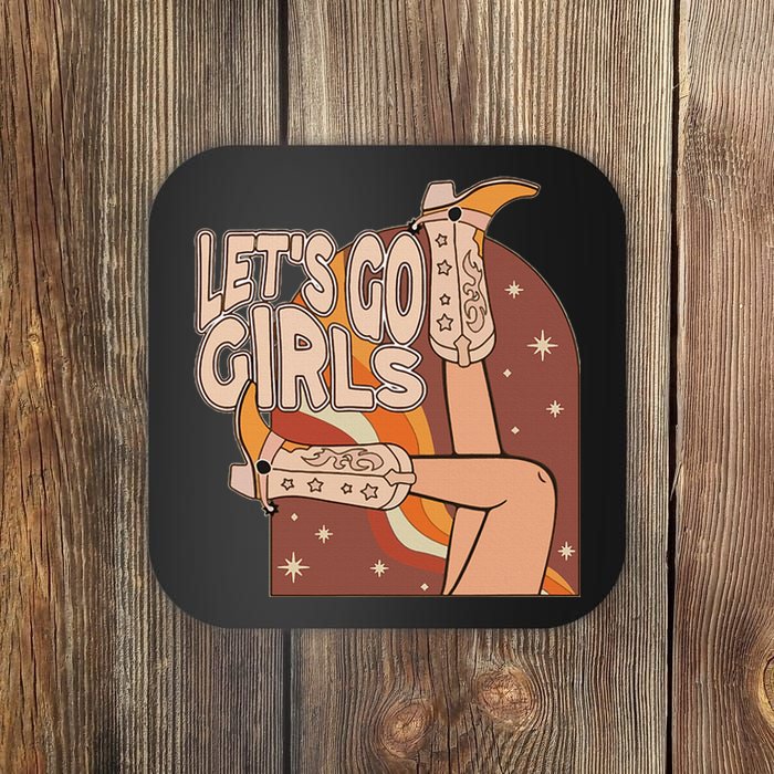 Lets Go Cowgirl Bachelorette Design Coaster