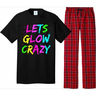 Let Glow Crazy Retro Colorful Quote Group Team Tie Dye Pajama Set