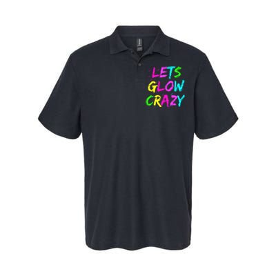 Let Glow Crazy Retro Colorful Quote Group Team Tie Dye Softstyle Adult Sport Polo