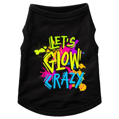 Let's Glow Crazy Glow Party Retro 80s Colors Party Lover Doggie Tank