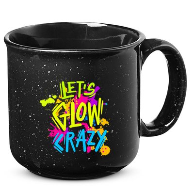 Let's Glow Crazy Glow Party Retro 80s Colors Party Lover 15oz Campfire Ceramic Mug