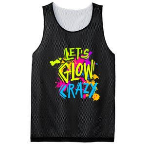 Let's Glow Crazy Glow Party Retro 80s Colors Party Lover Mesh Reversible Basketball Jersey Tank