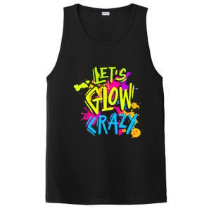 Let's Glow Crazy Glow Party Retro 80s Colors Party Lover PosiCharge Competitor Tank