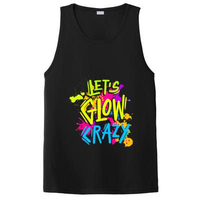 Let's Glow Crazy Glow Party Retro 80s Colors Party Lover PosiCharge Competitor Tank