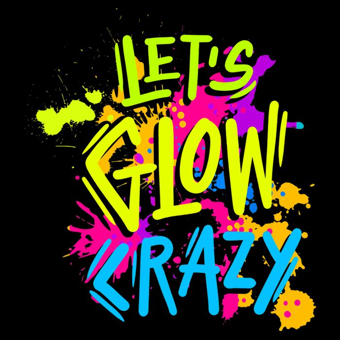 Let's Glow Crazy Glow Party Retro 80s Colors Party Lover Women's Crop Top Tee