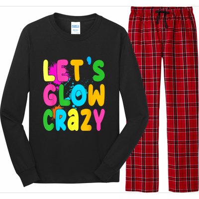 Let Glow Crazy Retro Colorful Quote Group Team Tie Dye Long Sleeve Pajama Set