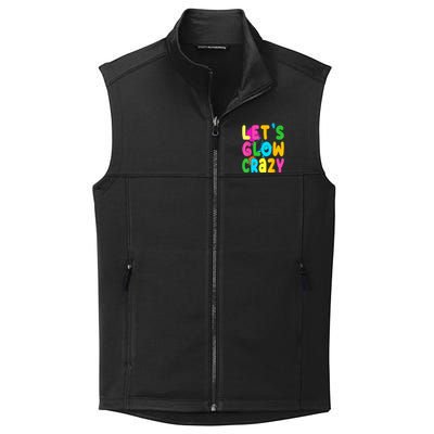 Let Glow Crazy Retro Colorful Quote Group Team Tie Dye Collective Smooth Fleece Vest