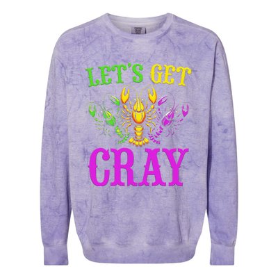 LetS Get Cray Mardi Gras Crawfish Colorblast Crewneck Sweatshirt