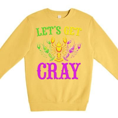 LetS Get Cray Mardi Gras Crawfish Premium Crewneck Sweatshirt