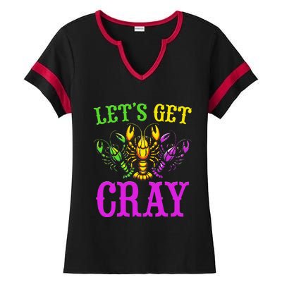 LetS Get Cray Mardi Gras Crawfish Ladies Halftime Notch Neck Tee