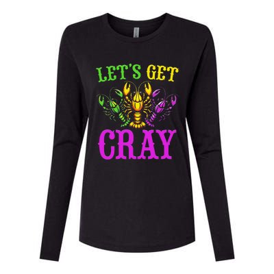 LetS Get Cray Mardi Gras Crawfish Womens Cotton Relaxed Long Sleeve T-Shirt