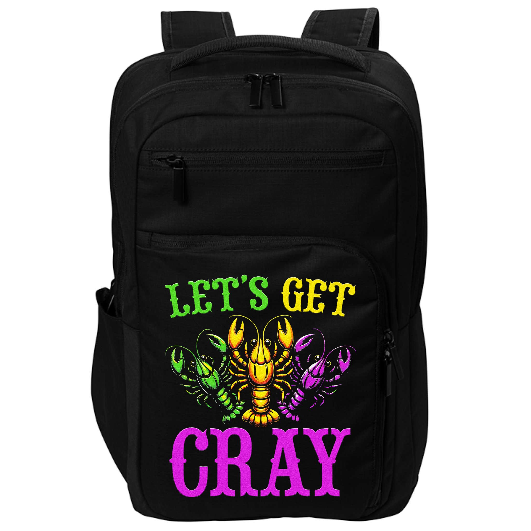 LetS Get Cray Mardi Gras Crawfish Impact Tech Backpack