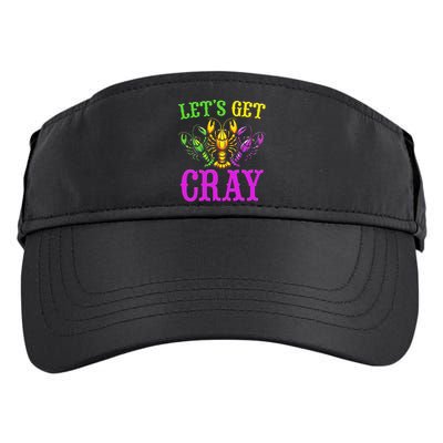 LetS Get Cray Mardi Gras Crawfish Adult Drive Performance Visor