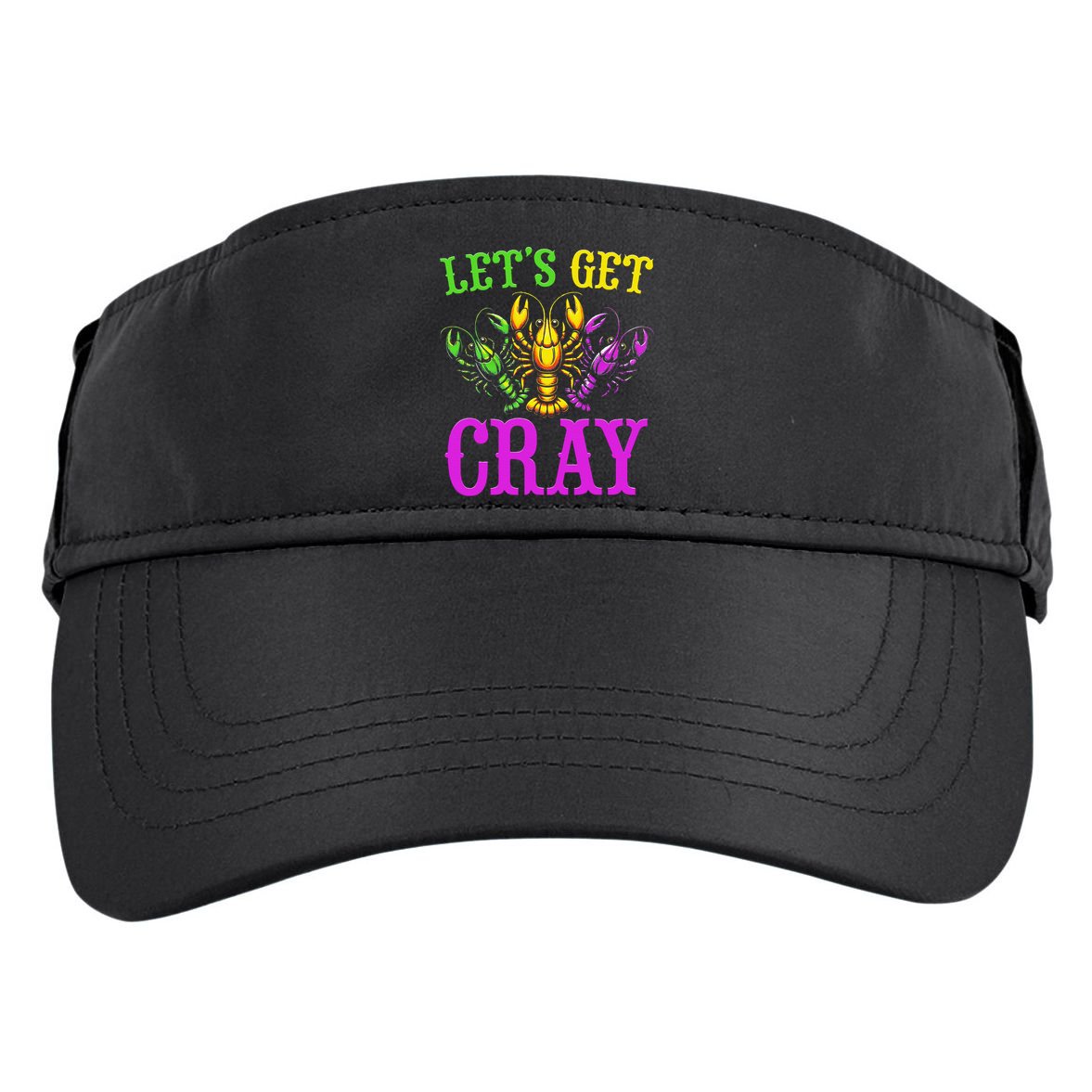 LetS Get Cray Mardi Gras Crawfish Adult Drive Performance Visor
