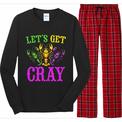 LetS Get Cray Mardi Gras Crawfish Long Sleeve Pajama Set