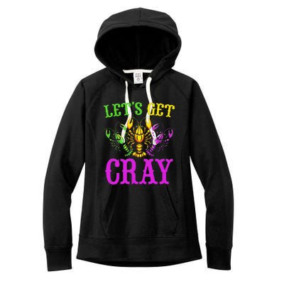 LetS Get Cray Mardi Gras Crawfish Women's Fleece Hoodie