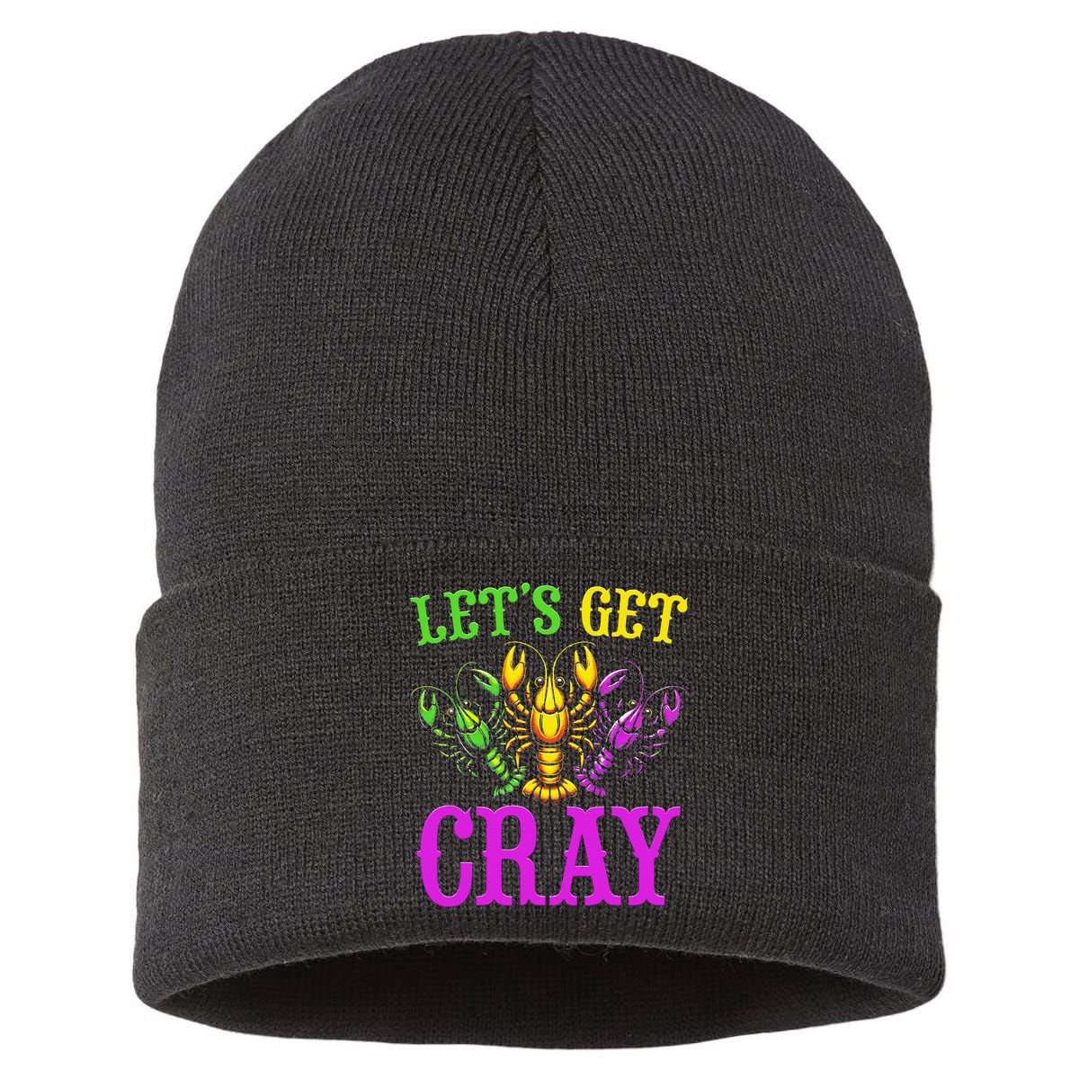 LetS Get Cray Mardi Gras Crawfish Sustainable Knit Beanie
