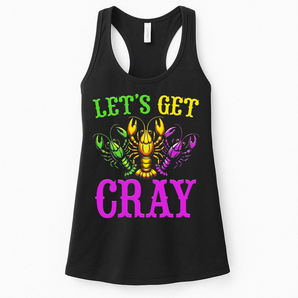LetS Get Cray Mardi Gras Crawfish Womens Tank Top