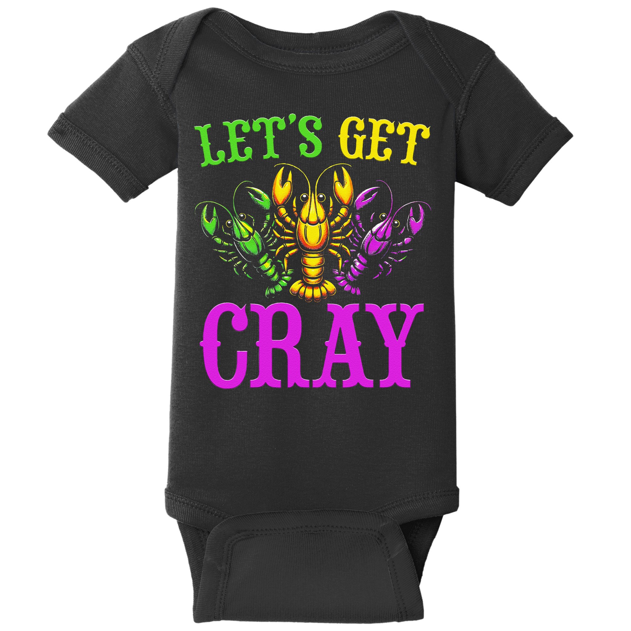 LetS Get Cray Mardi Gras Crawfish Baby Bodysuit