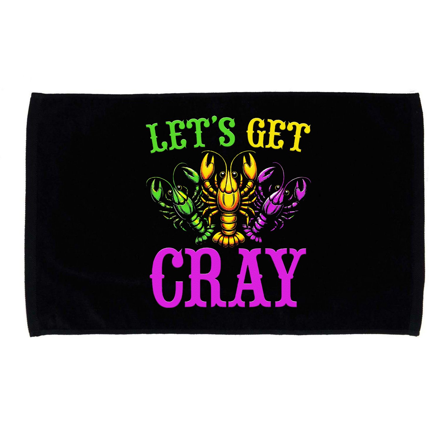LetS Get Cray Mardi Gras Crawfish Microfiber Hand Towel