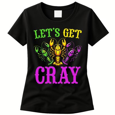 LetS Get Cray Mardi Gras Crawfish Womens T-Shirt