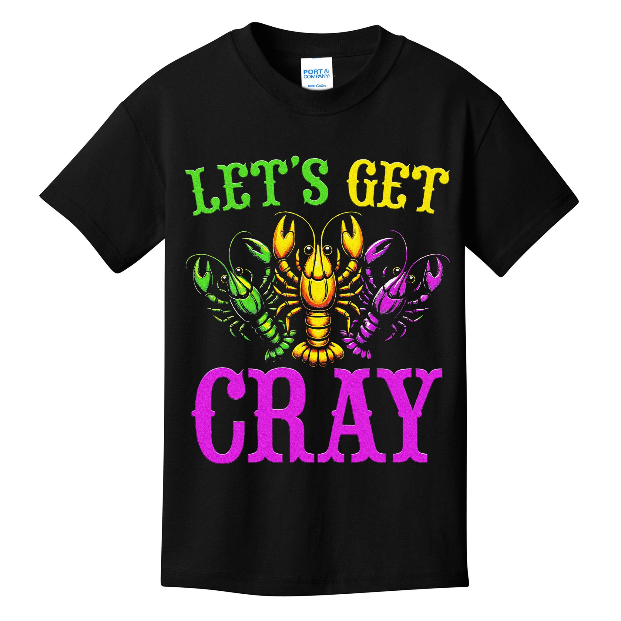 LetS Get Cray Mardi Gras Crawfish Kids T-Shirt