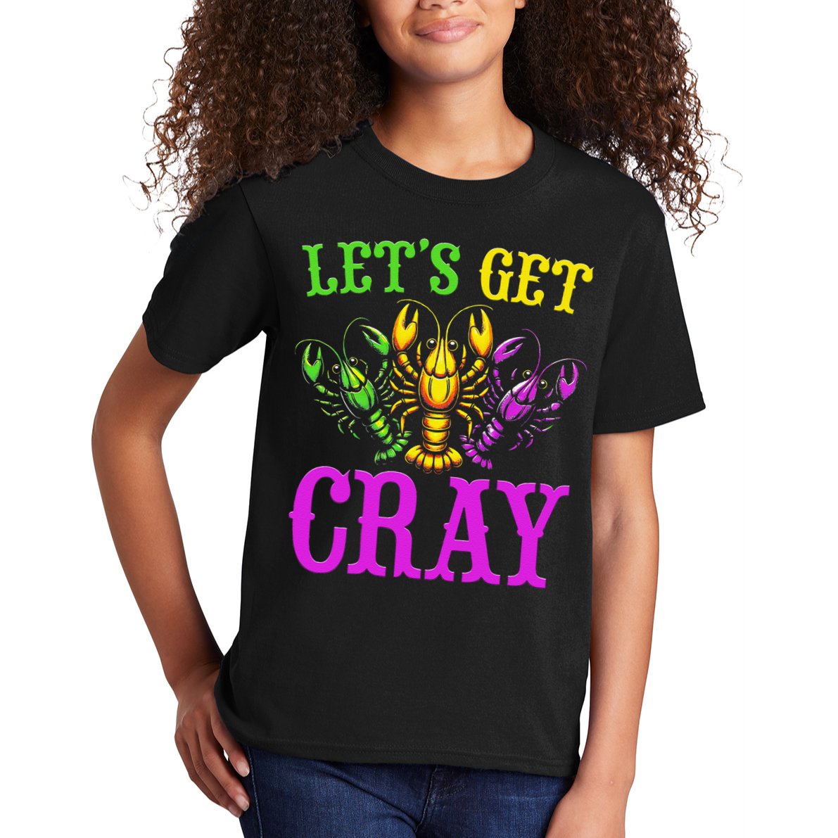 LetS Get Cray Mardi Gras Crawfish Kids T-Shirt